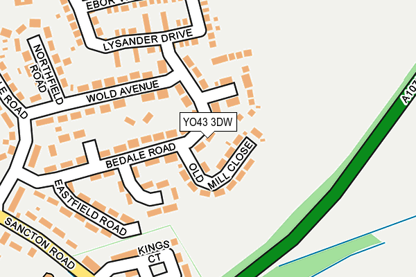 YO43 3DW map - OS OpenMap – Local (Ordnance Survey)