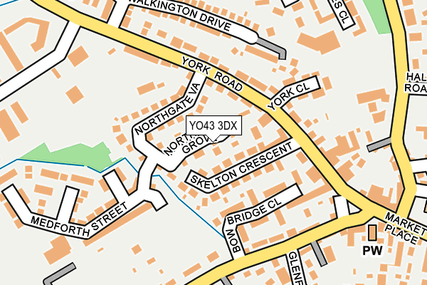 YO43 3DX map - OS OpenMap – Local (Ordnance Survey)