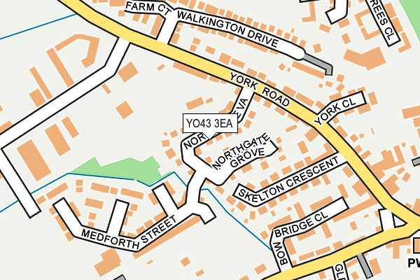YO43 3EA map - OS OpenMap – Local (Ordnance Survey)