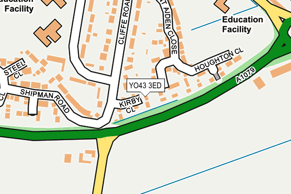 YO43 3ED map - OS OpenMap – Local (Ordnance Survey)