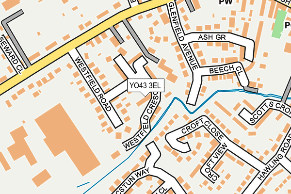 YO43 3EL map - OS OpenMap – Local (Ordnance Survey)
