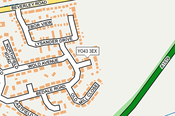 YO43 3EX map - OS OpenMap – Local (Ordnance Survey)