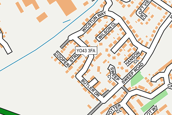 YO43 3FA map - OS OpenMap – Local (Ordnance Survey)
