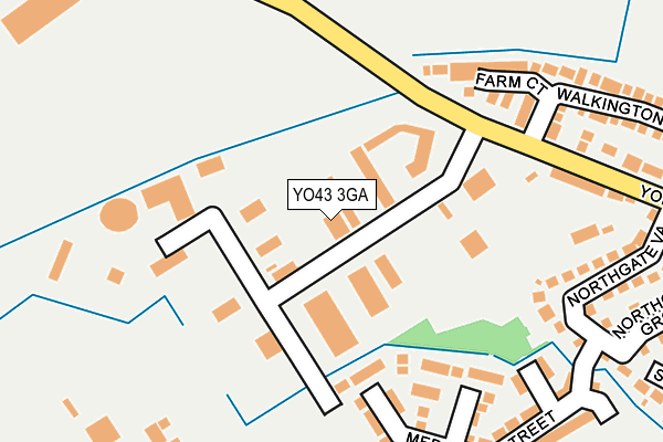 YO43 3GA map - OS OpenMap – Local (Ordnance Survey)