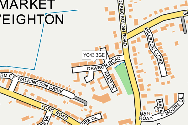 YO43 3GE map - OS OpenMap – Local (Ordnance Survey)