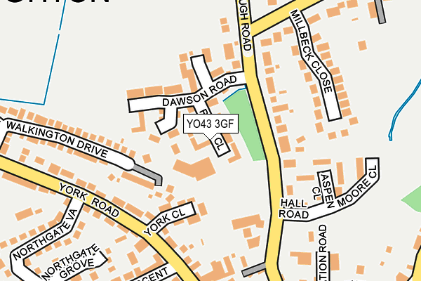 YO43 3GF map - OS OpenMap – Local (Ordnance Survey)