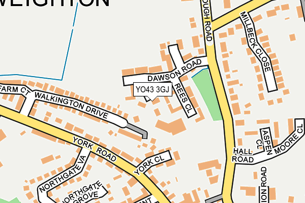 YO43 3GJ map - OS OpenMap – Local (Ordnance Survey)