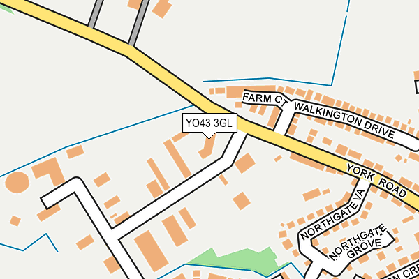 YO43 3GL map - OS OpenMap – Local (Ordnance Survey)