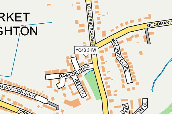 YO43 3HW map - OS OpenMap – Local (Ordnance Survey)