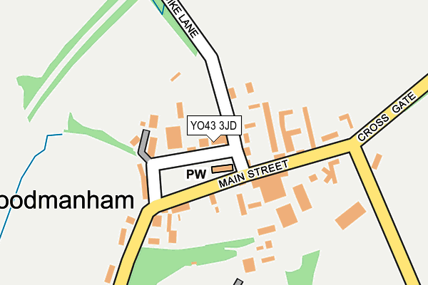 YO43 3JD map - OS OpenMap – Local (Ordnance Survey)