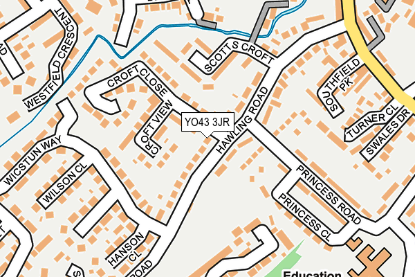 YO43 3JR map - OS OpenMap – Local (Ordnance Survey)