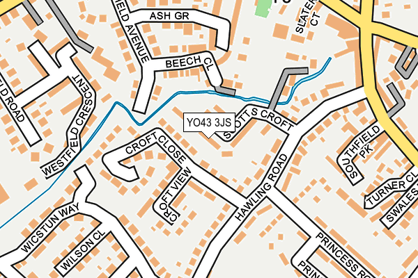YO43 3JS map - OS OpenMap – Local (Ordnance Survey)