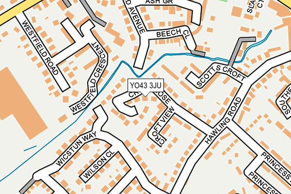 YO43 3JU map - OS OpenMap – Local (Ordnance Survey)