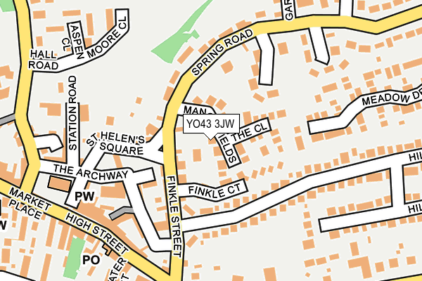 YO43 3JW map - OS OpenMap – Local (Ordnance Survey)