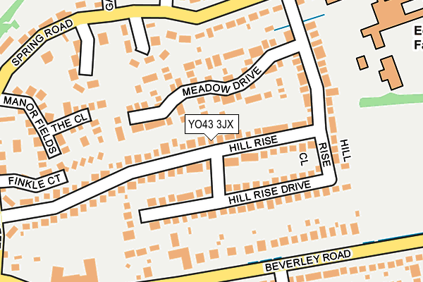 YO43 3JX map - OS OpenMap – Local (Ordnance Survey)