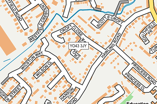 YO43 3JY map - OS OpenMap – Local (Ordnance Survey)