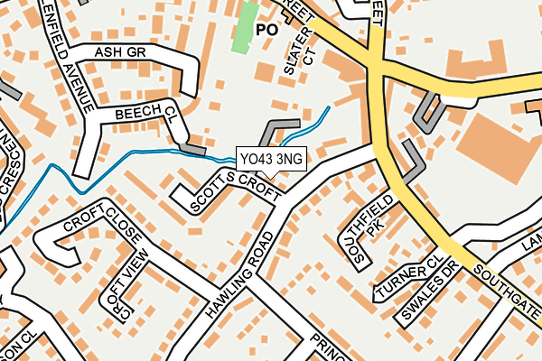YO43 3NG map - OS OpenMap – Local (Ordnance Survey)