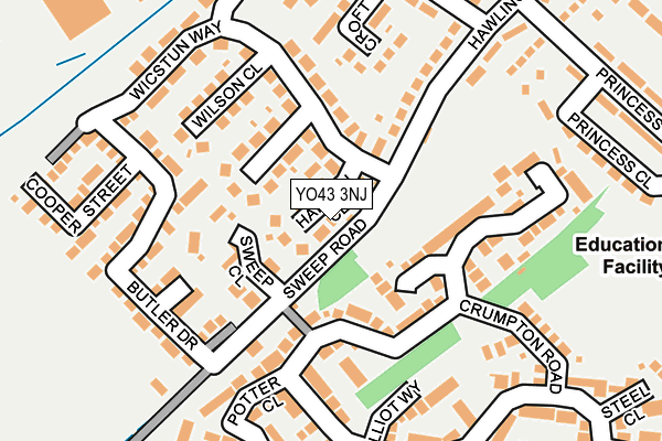 YO43 3NJ map - OS OpenMap – Local (Ordnance Survey)