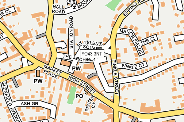 YO43 3NT map - OS OpenMap – Local (Ordnance Survey)