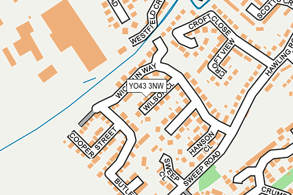 YO43 3NW map - OS OpenMap – Local (Ordnance Survey)