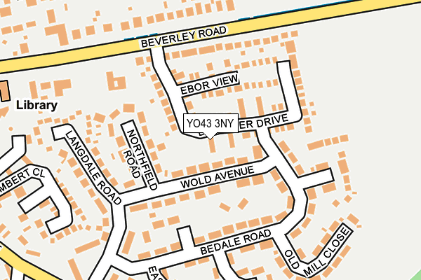 YO43 3NY map - OS OpenMap – Local (Ordnance Survey)