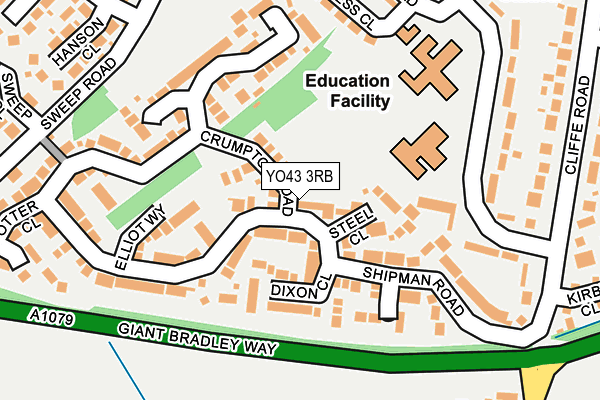 YO43 3RB map - OS OpenMap – Local (Ordnance Survey)