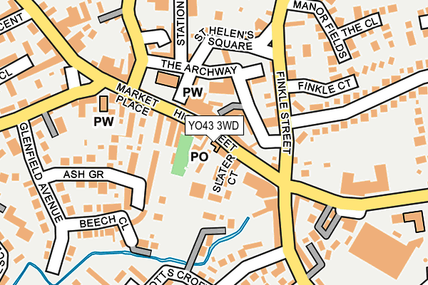 YO43 3WD map - OS OpenMap – Local (Ordnance Survey)