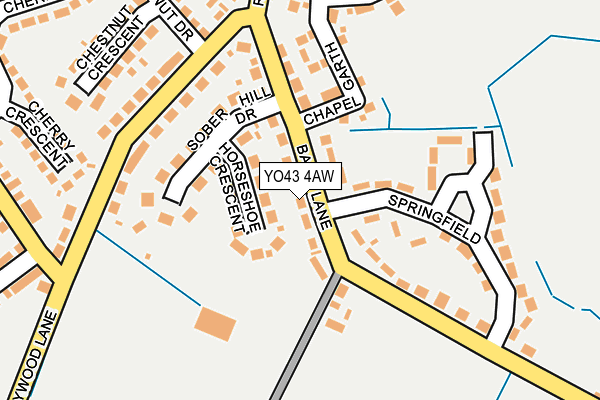 YO43 4AW map - OS OpenMap – Local (Ordnance Survey)