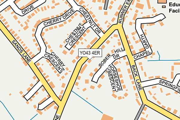 YO43 4ER map - OS OpenMap – Local (Ordnance Survey)