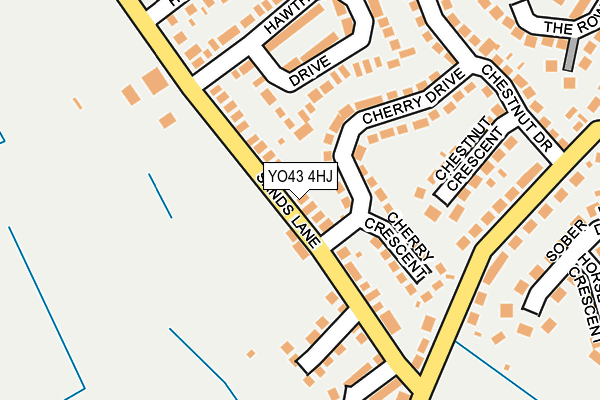 YO43 4HJ map - OS OpenMap – Local (Ordnance Survey)