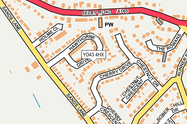 YO43 4HX map - OS OpenMap – Local (Ordnance Survey)