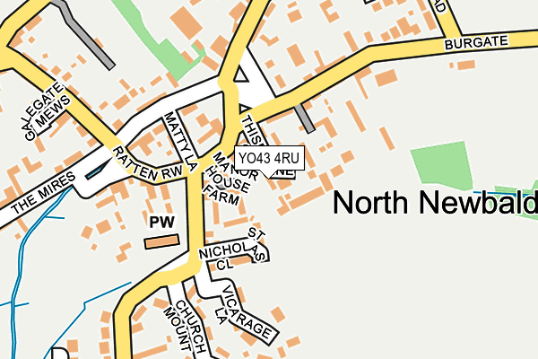 YO43 4RU map - OS OpenMap – Local (Ordnance Survey)