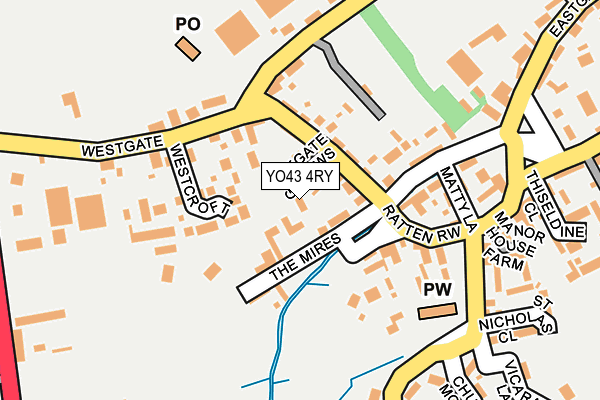 YO43 4RY map - OS OpenMap – Local (Ordnance Survey)