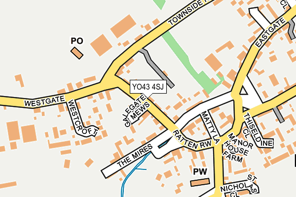 YO43 4SJ map - OS OpenMap – Local (Ordnance Survey)