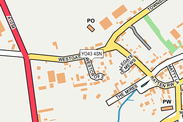 YO43 4SN map - OS OpenMap – Local (Ordnance Survey)