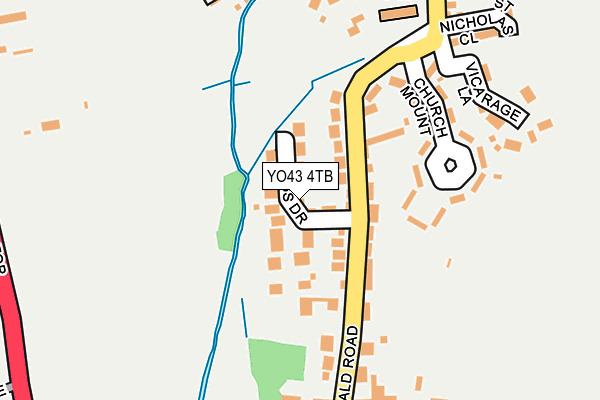 YO43 4TB map - OS OpenMap – Local (Ordnance Survey)