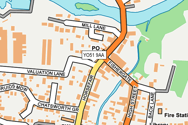 YO51 9AA map - OS OpenMap – Local (Ordnance Survey)
