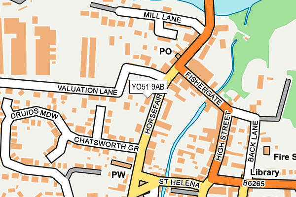 YO51 9AB map - OS OpenMap – Local (Ordnance Survey)