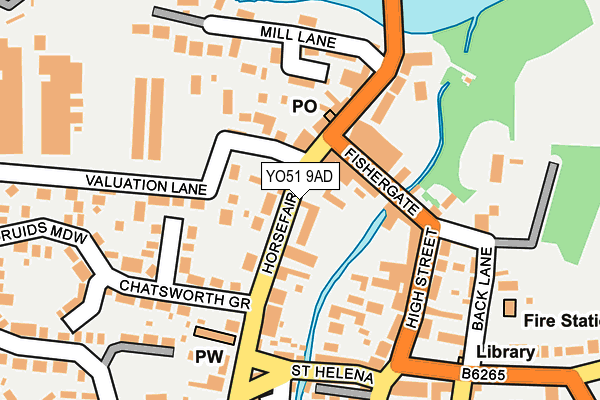 YO51 9AD map - OS OpenMap – Local (Ordnance Survey)