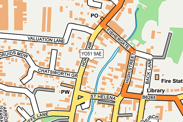 YO51 9AE map - OS OpenMap – Local (Ordnance Survey)
