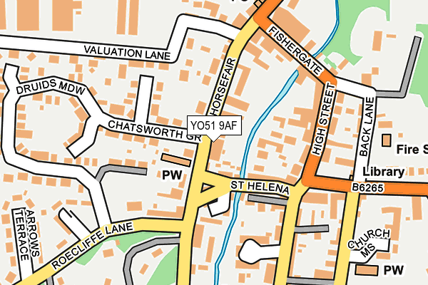 YO51 9AF map - OS OpenMap – Local (Ordnance Survey)