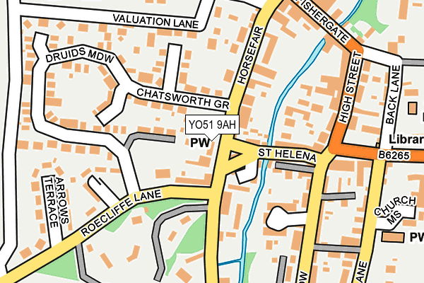 YO51 9AH map - OS OpenMap – Local (Ordnance Survey)