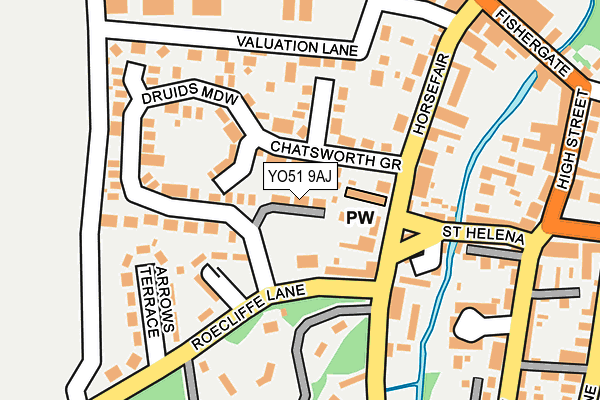 YO51 9AJ map - OS OpenMap – Local (Ordnance Survey)