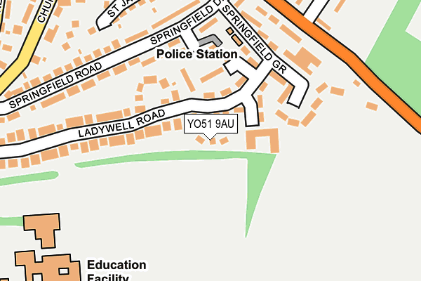 YO51 9AU map - OS OpenMap – Local (Ordnance Survey)