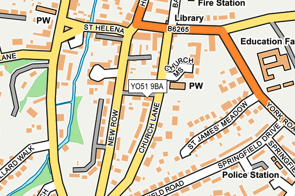 YO51 9BA map - OS OpenMap – Local (Ordnance Survey)