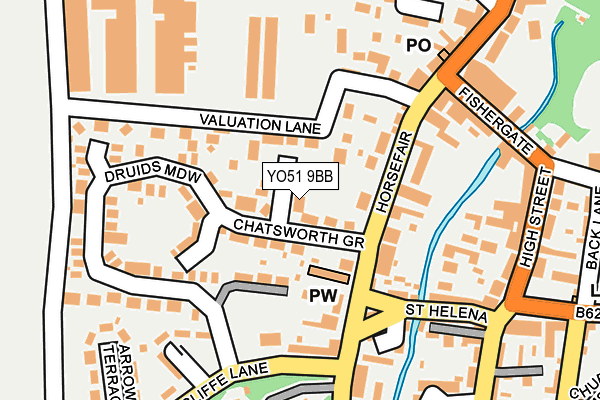 YO51 9BB map - OS OpenMap – Local (Ordnance Survey)