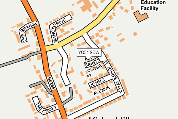 YO51 9DW map - OS OpenMap – Local (Ordnance Survey)