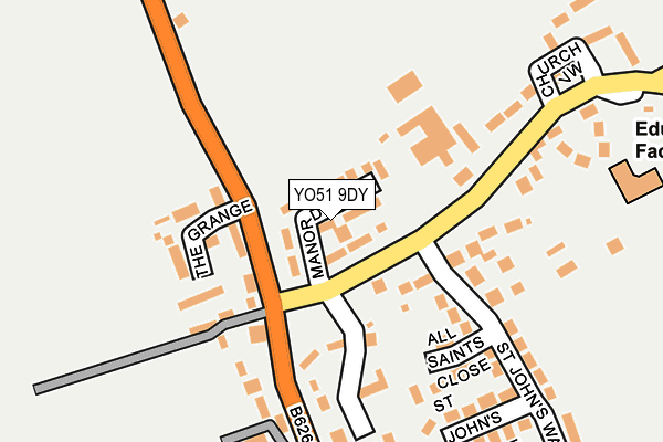 YO51 9DY map - OS OpenMap – Local (Ordnance Survey)