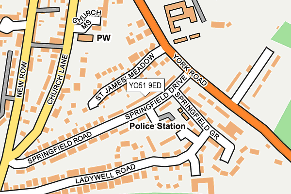 YO51 9ED map - OS OpenMap – Local (Ordnance Survey)