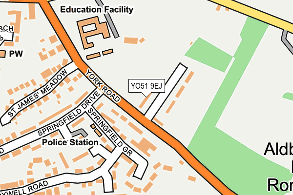YO51 9EJ map - OS OpenMap – Local (Ordnance Survey)